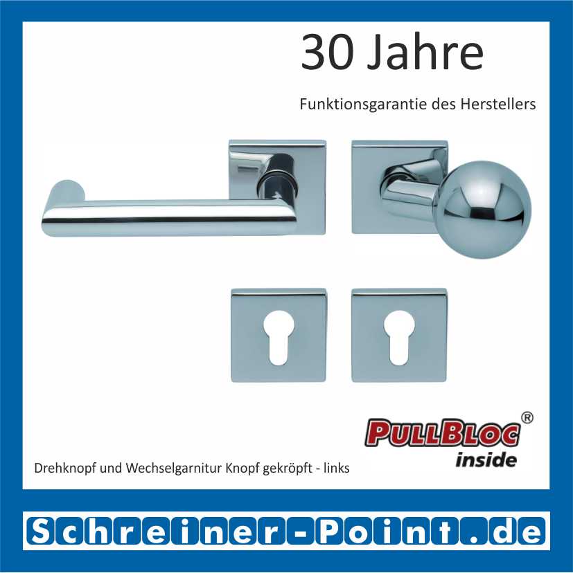 Scoop Thema U quadrat PullBloc Quadratrosettengarnitur, Rosette Edelstahl poliert